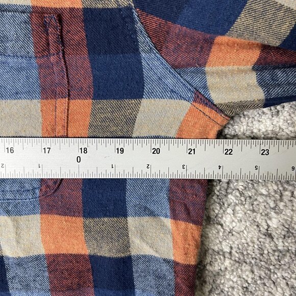 Denim & Flower Ricky Singh Shirt Mens Large Blue Plaid Flannel Button Up Cotton - Picture 3 of 8